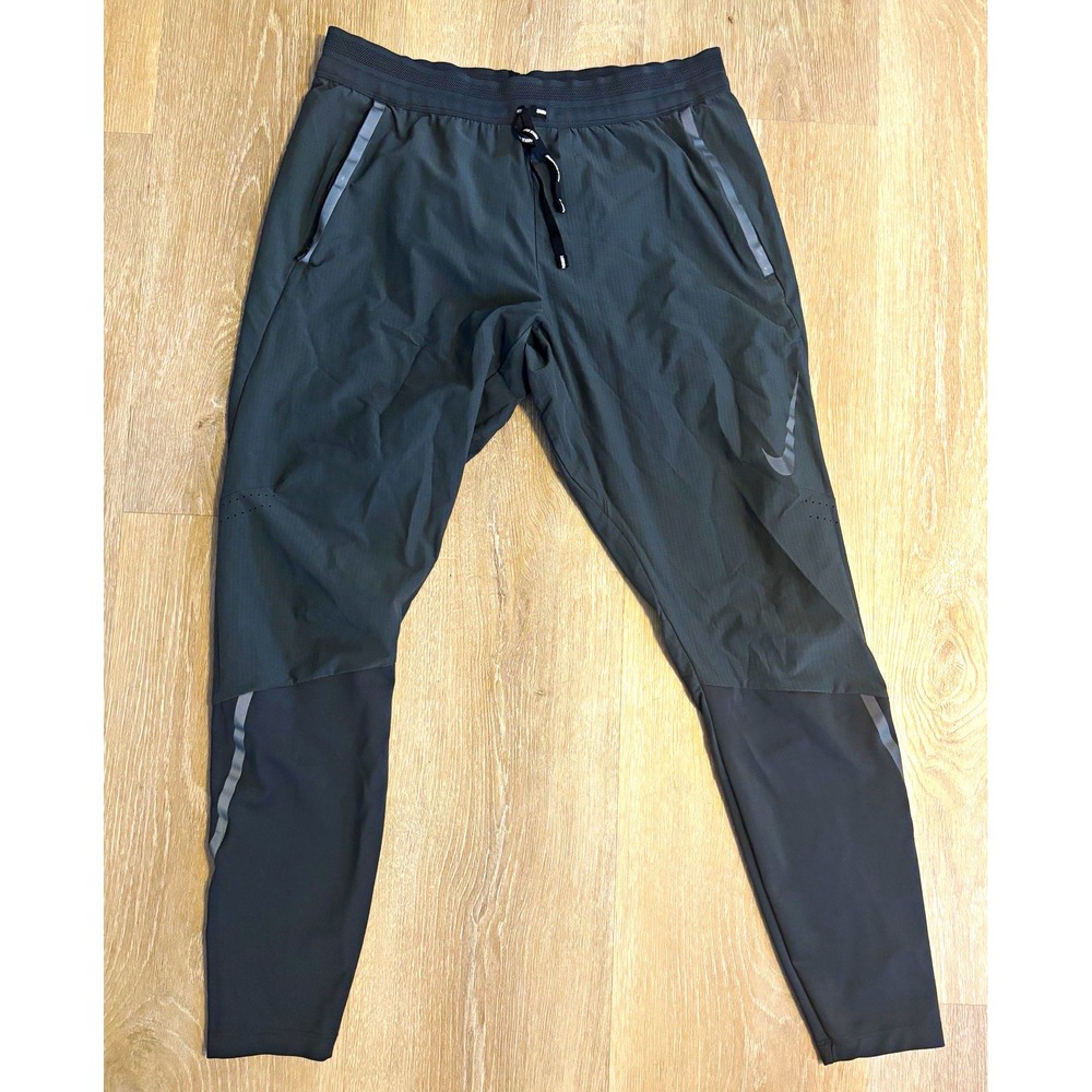 Nike Dri-Fit Swift Flex Mens Tapered Running Pants Black Athletic Joggers Size M